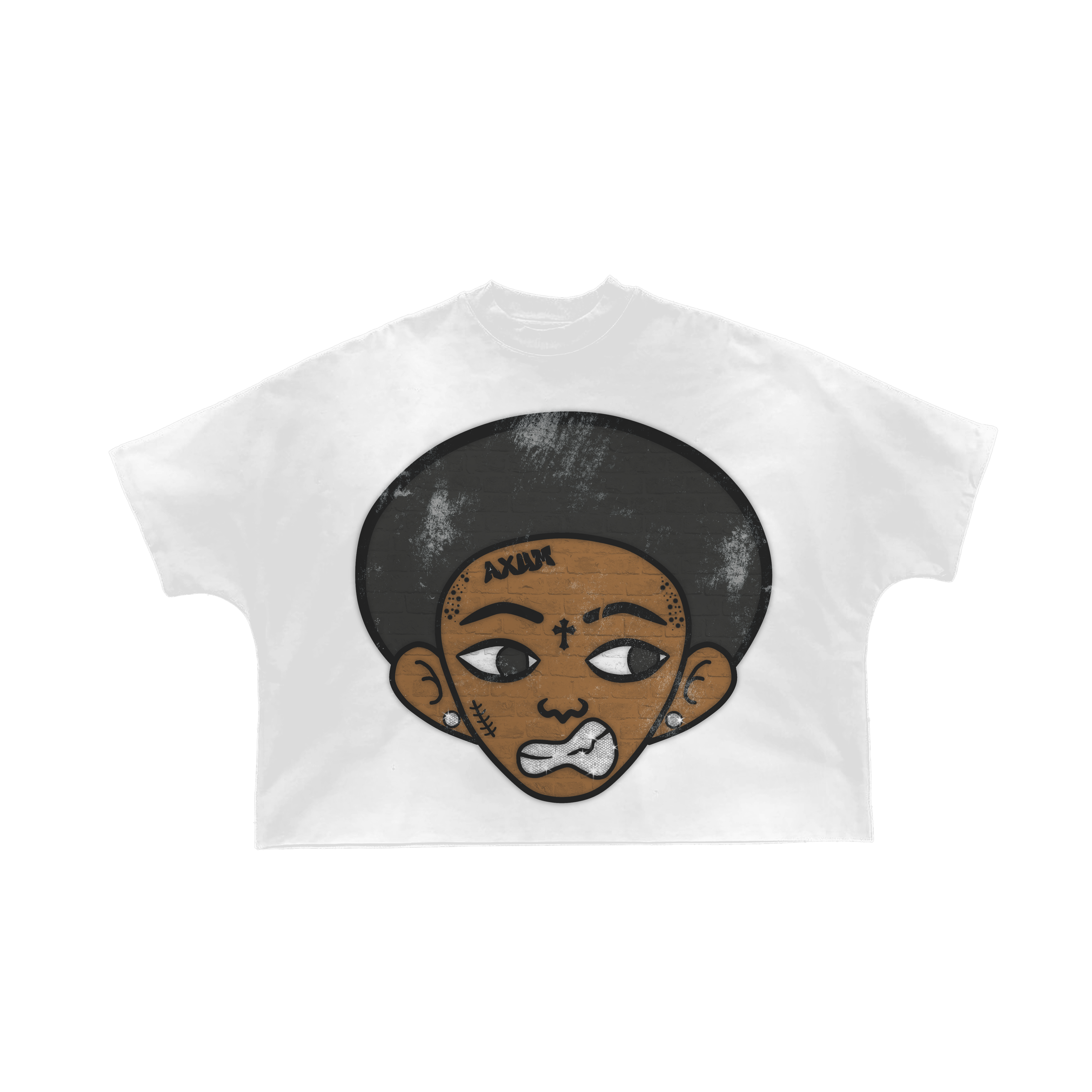 Axum big head white T